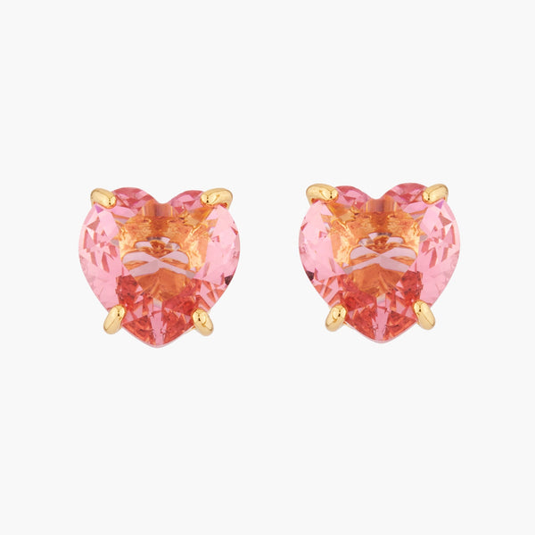 Pink Peach Hearthstone La Diamantine Dormeuses Earrings | AKLD145 - Les Nereides