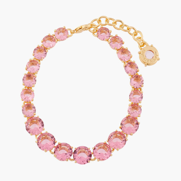 Pink Peach One Row La Diamantine Luxurious Bracelet | ALLD2521 - Les Nereides