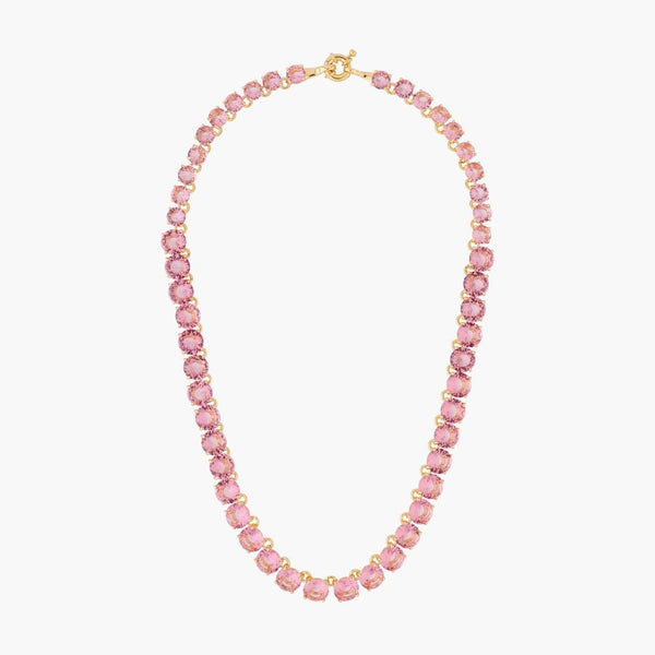 Pink Peach Round Stones La Diamantine Choker Necklace | ALLD3321 - Les Nereides