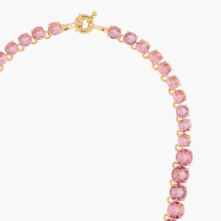 Pink Peach Round Stones La Diamantine Choker Necklace | ALLD3321 - Les Nereides