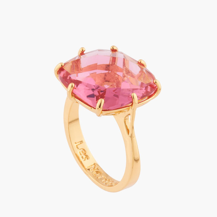 Pink Peach Square Stone La Diamantine Solitaire Rings | Akld602/11 - Les Nereides