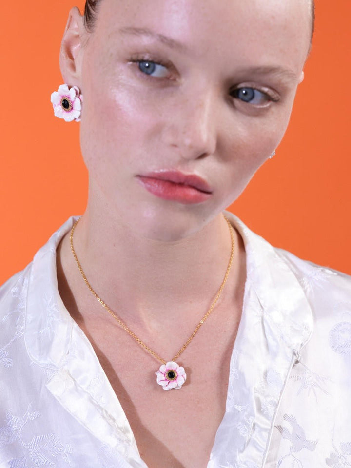 Pink Peony Fine Necklace | ARPF3031 - Les Nereides