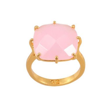 Pink Square Stone La Diamantine Solitaire Rings | ULD602/21 - Les Nereides