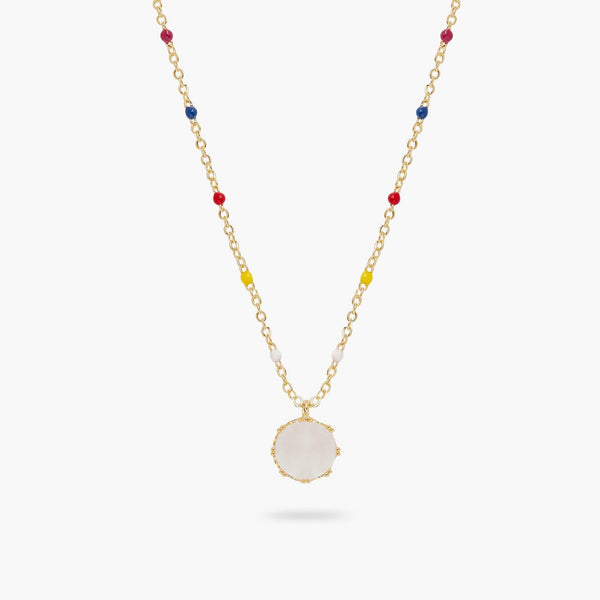 Pink Stone Pendant Necklace | ARCL3051 - Les Nereides