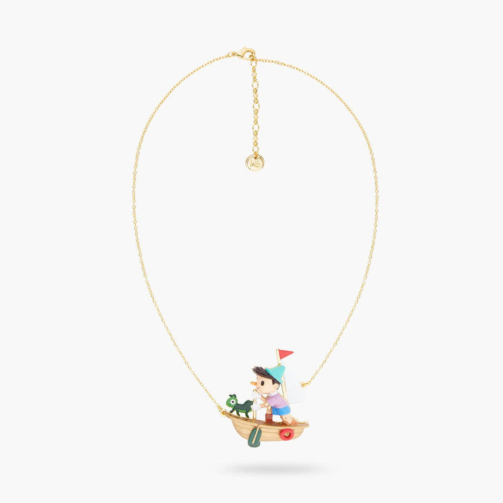 Pinocchio And Cricket On A Boat Necklace | ARPI3071 - Les Nereides
