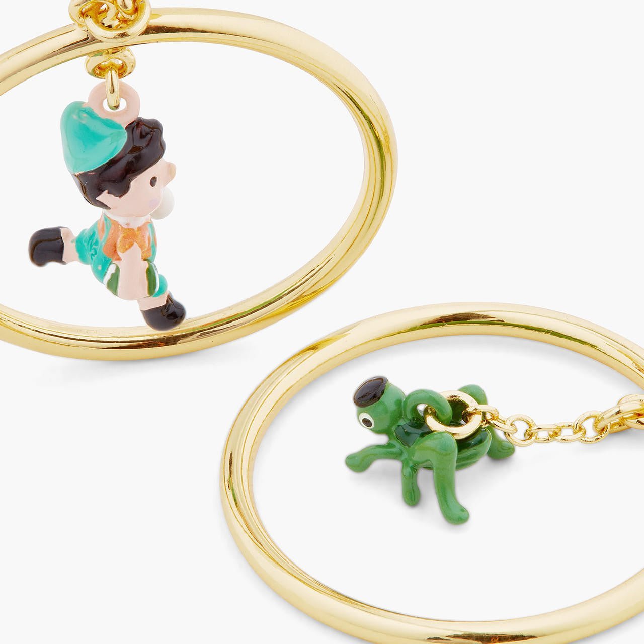 Pinocchio Asymmetrical Hoop Earrings | ARPI1051 - Les Nereides