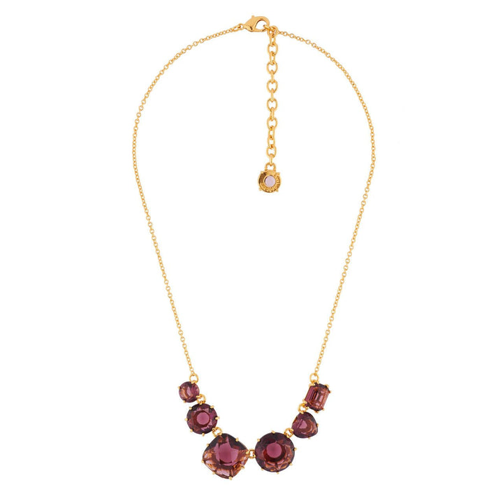 Plum 6 Stones La Diamantine Thin Necklace | AILD3311 - Les Nereides