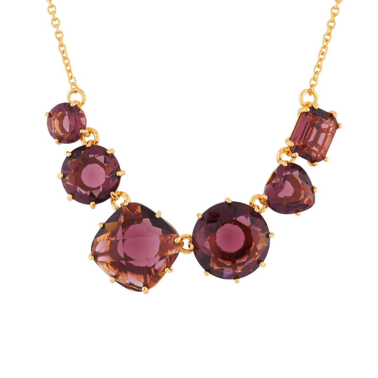 Plum 6 Stones La Diamantine Thin Necklace | AILD3311 - Les Nereides