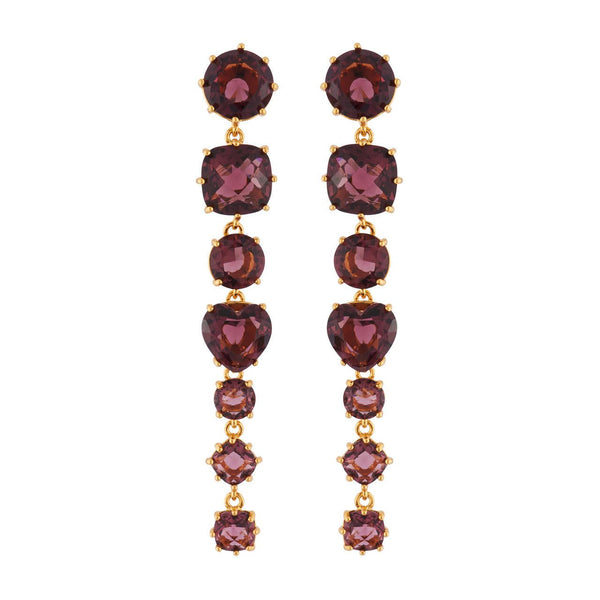 Plum 7 Stones La Diamantine Earrings | AILD1211 - Les Nereides