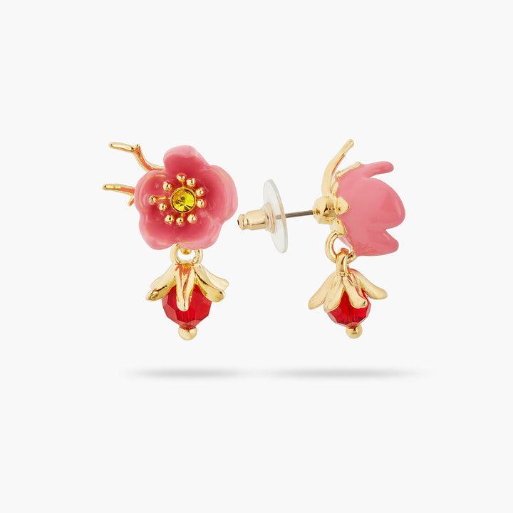 Plum Blossom And Faceted Glass Earrings | ASPL1021 - Les Nereides