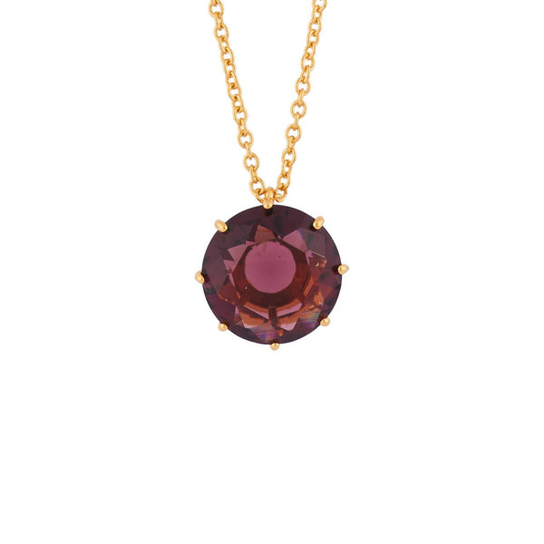 Plum Round Stone La Diamantine Long Necklace | AILD3331 - Les Nereides