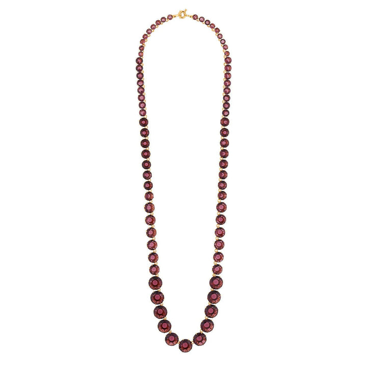 Plum Round Stones La Diamantine Luxurious Long Necklace | AILD3191 - Les Nereides