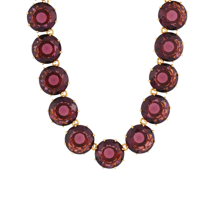 Plum Round Stones La Diamantine Luxurious Long Necklace | AILD3191 - Les Nereides