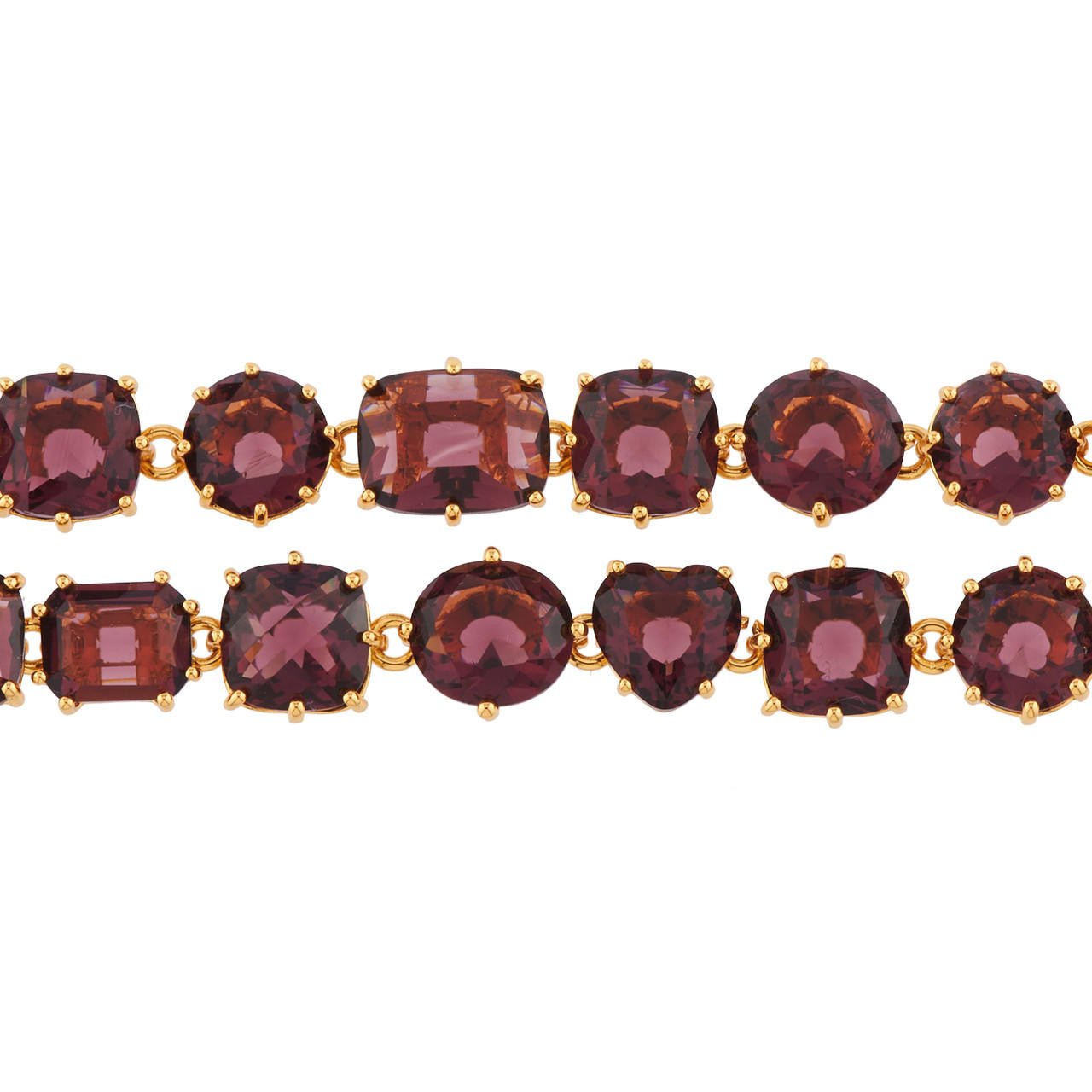 Plum Two Row La Diamantine Luxurious Bracelet | AILD2161 - Les Nereides