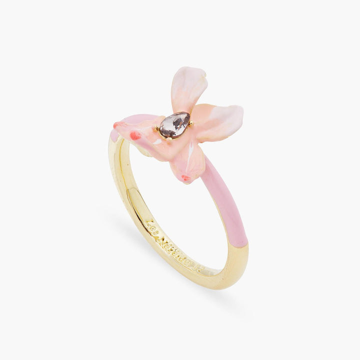 Powder Pink Iris And Crystal Ring | ARMF6041 - Les Nereides