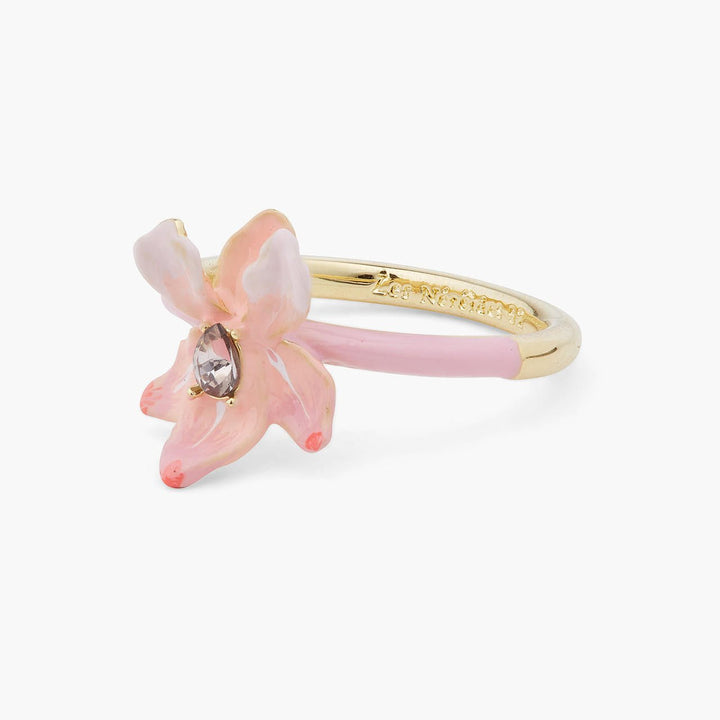 Powder Pink Iris And Crystal Ring | ARMF6041 - Les Nereides