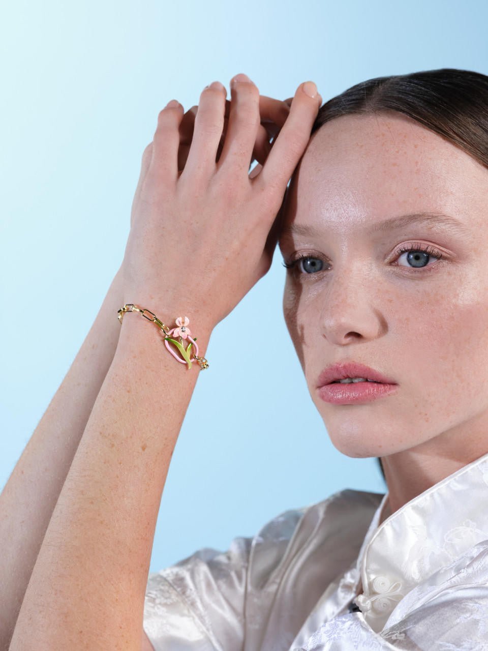 Powder Pink Iris Bracelet | ARMF2061 - Les Nereides
