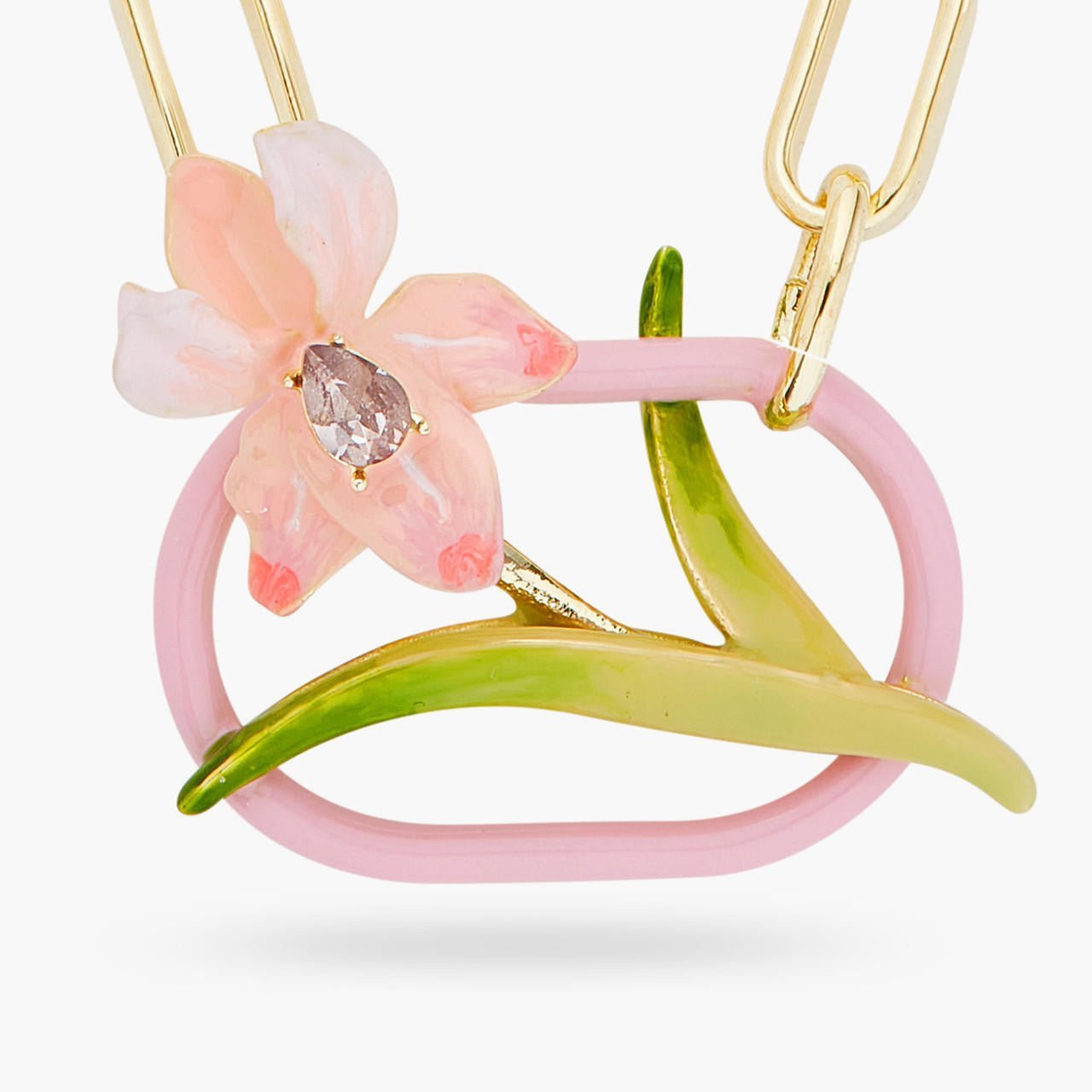 Powder Pink Iris Choker Necklace | ARMF3091 - Les Nereides