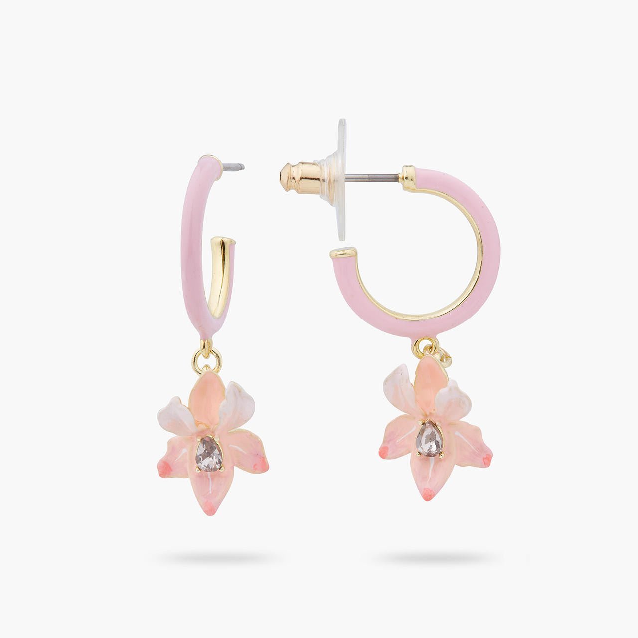 Powder Pink Iris Earrings | ARMF1101 - Les Nereides