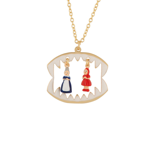Promenons Nous Little Red Riding Hood & Grandma In Wolf'S Mouth Necklace | AECR3041 - Les Nereides