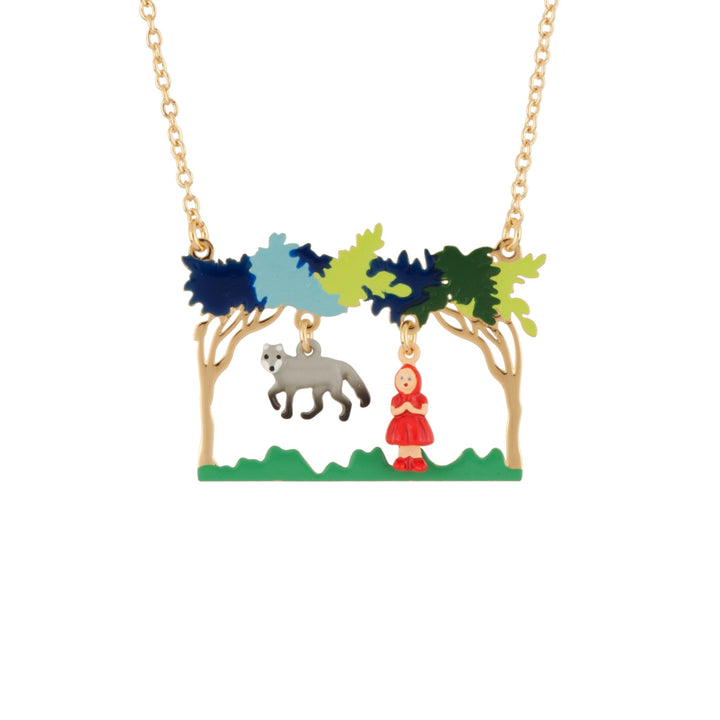 Promenons Nous Little Red Riding Hood & The Wolf Meeting Theé Wolf Necklace | AECR3061 - Les Nereides