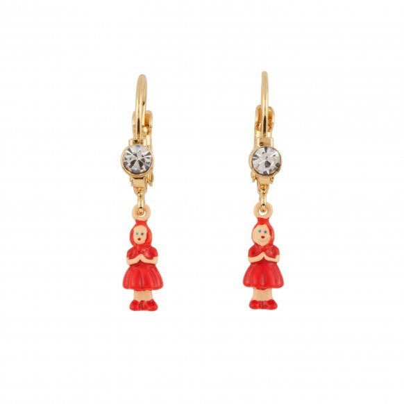 Promenons Nous Little Red Riding Hood W/Crystal Earrings | AECR113D/1 - Les Nereides