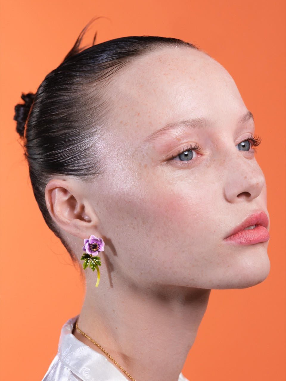 Purple Anemone Asymmetrical Earrings | ARPF1011 - Les Nereides