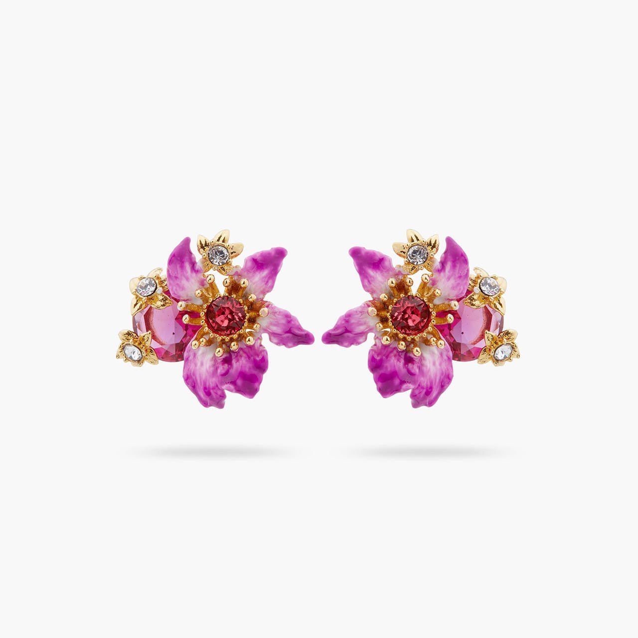 Purple Bauhinia Flower Sleeper Earrings | ARPA1071 - Les Nereides