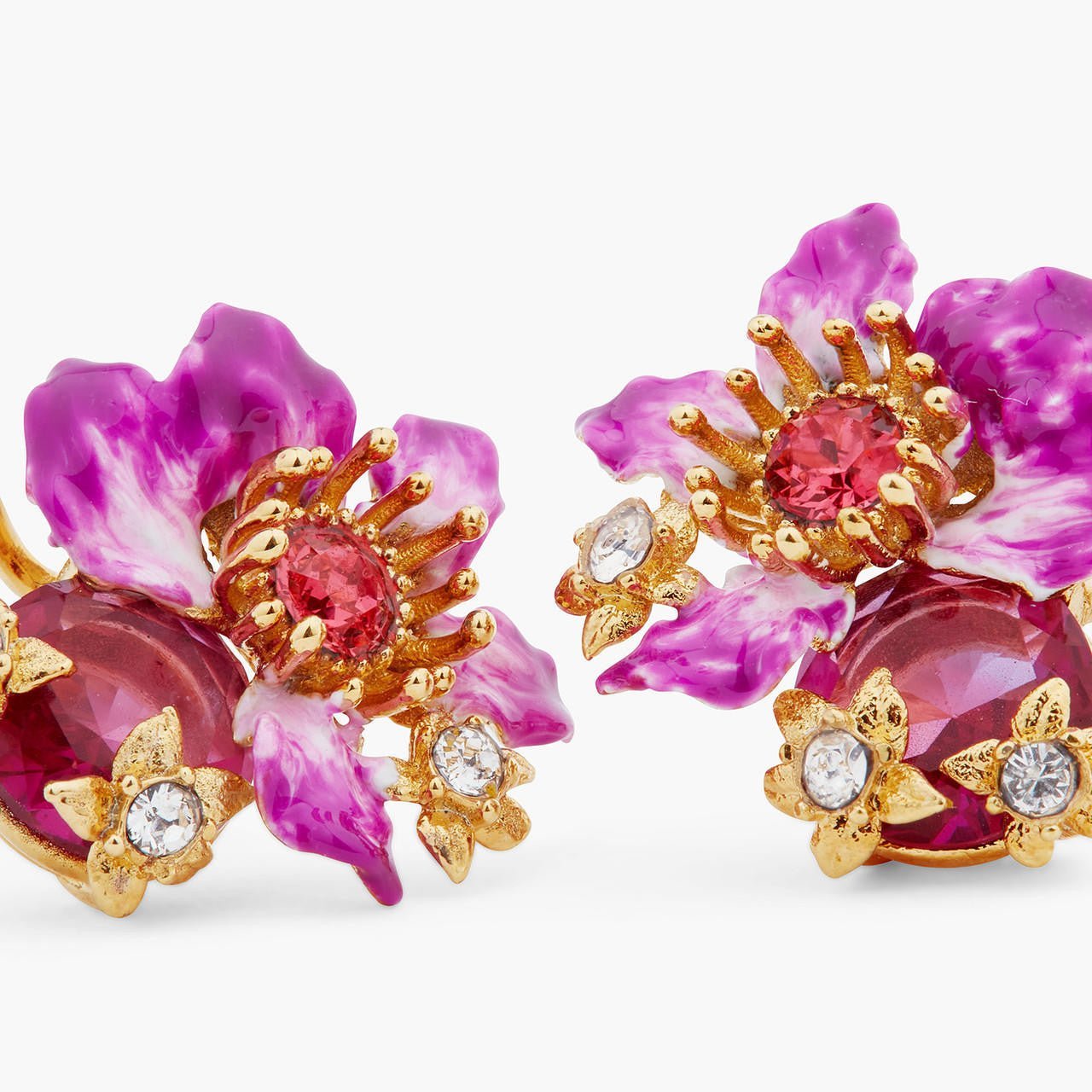Purple Bauhinia Flower Sleeper Earrings | ARPA1071 - Les Nereides