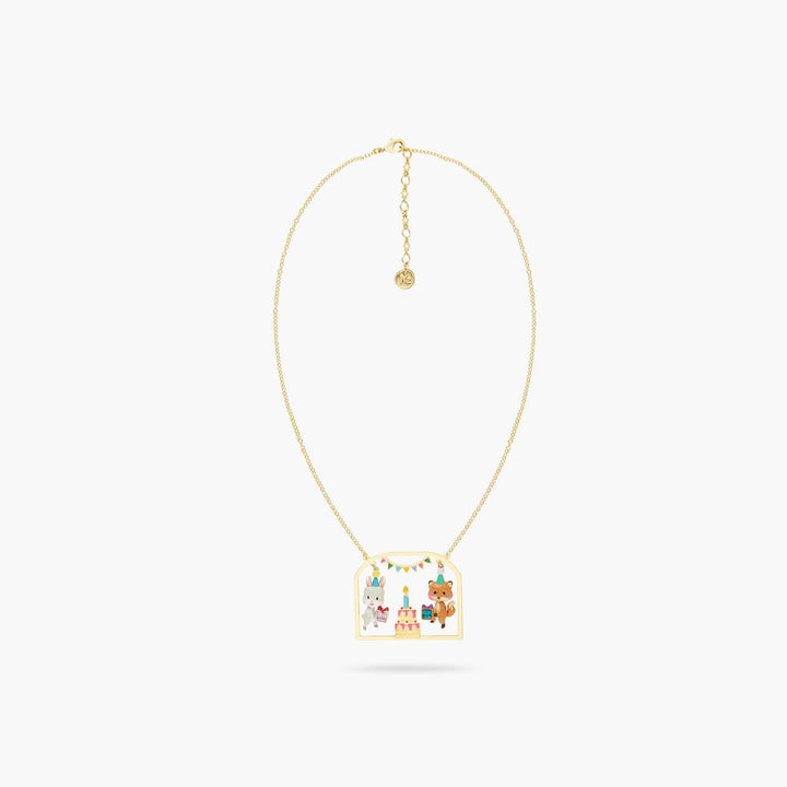 Rabbit and fox pendant necklace | AQPP3081 - Les Nereides