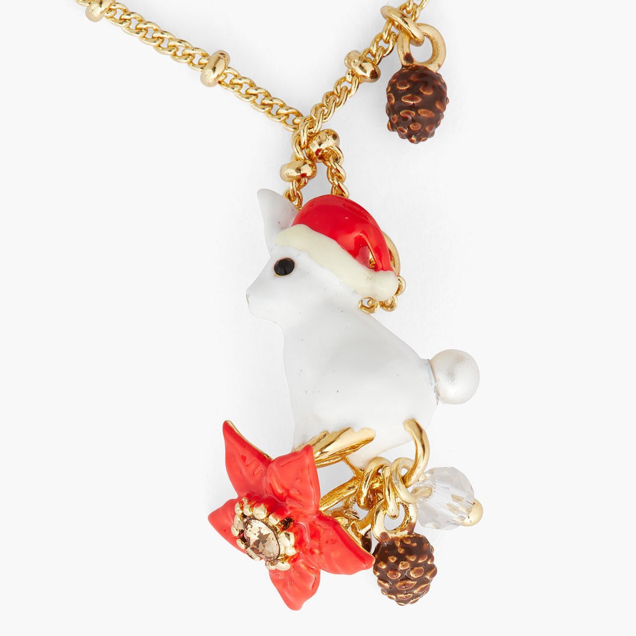 Rabbit, christmas star and pine cone pendant necklace | AQNE3031 - Les Nereides