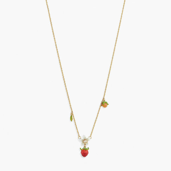 Raspberries And Flower Pendant Necklace | APVE3041 - Les Nereides