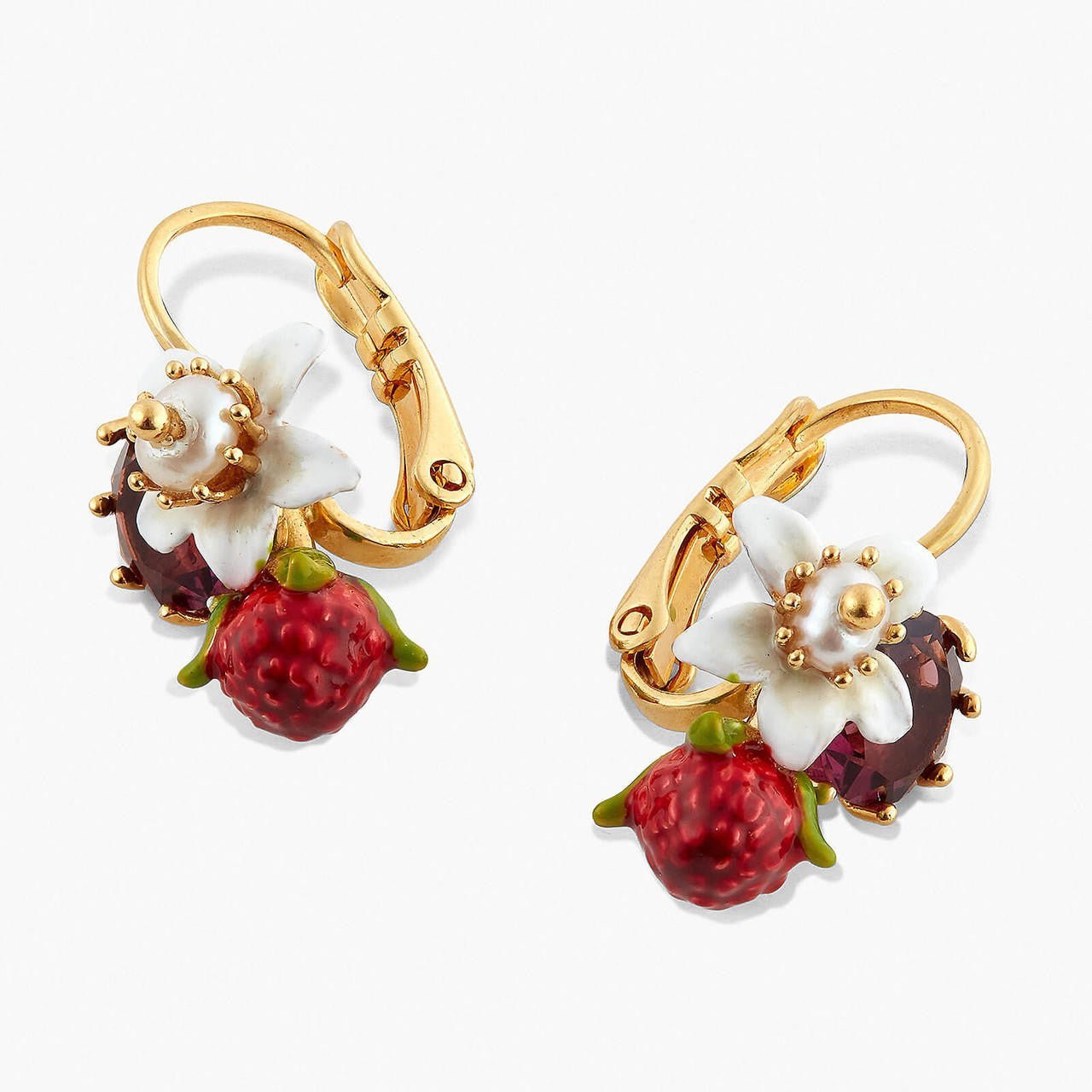 Raspberry And Flower Earrings | APVE1031 - Les Nereides
