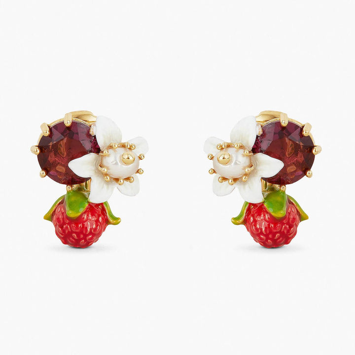 Raspberry And Flower Earrings | APVE1031 - Les Nereides