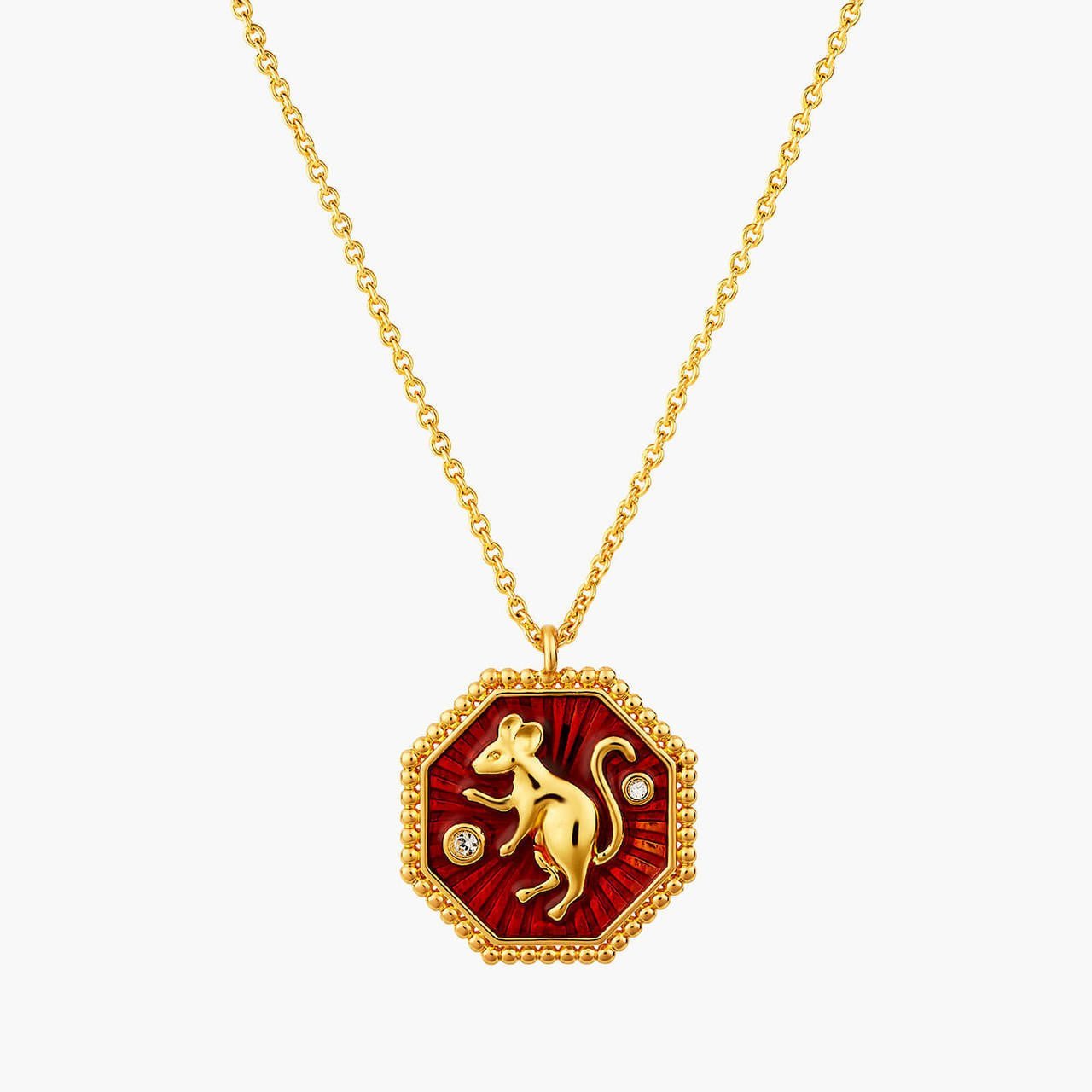 Rat Zodiac Sign Pendant Necklace | ANZA3011 - Les Nereides