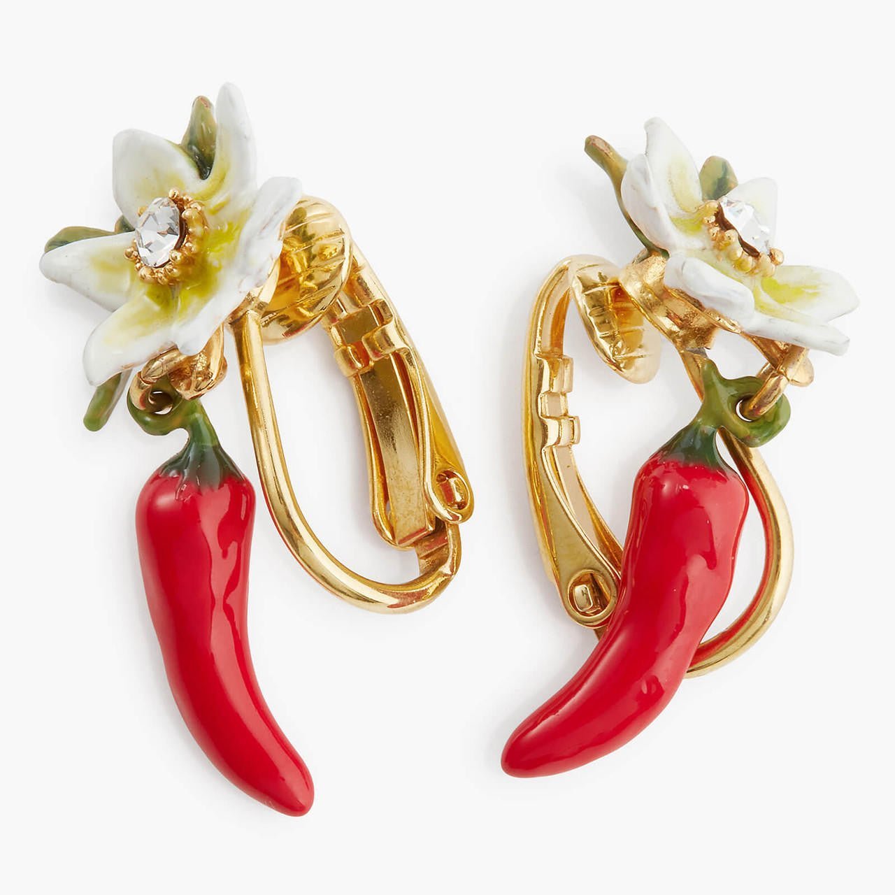 Red Chilli And Flower Earrings | APVE1051 - Les Nereides