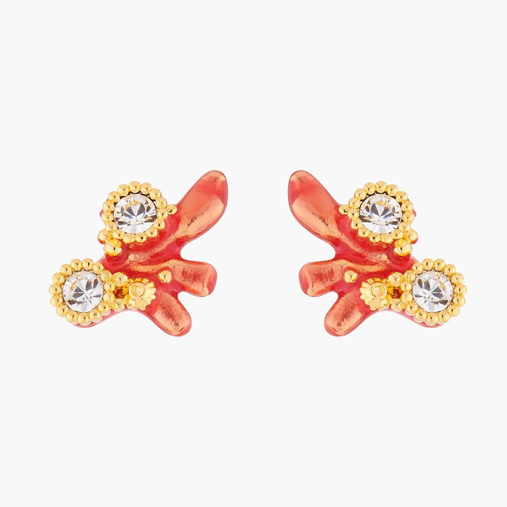 Red Corals And Crystals Earrings | ALPC1081 - Les Nereides