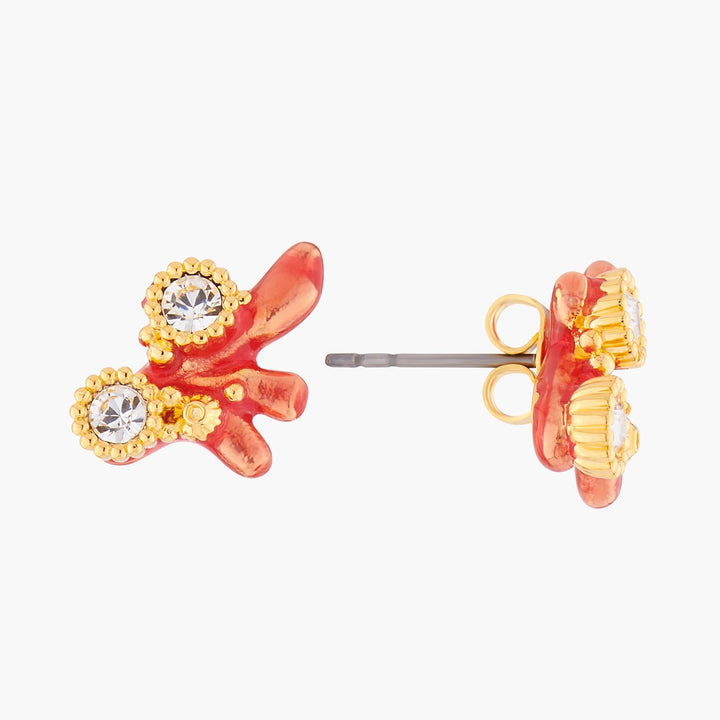 Red Corals And Crystals Earrings | ALPC1081 - Les Nereides