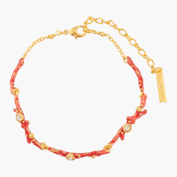 Red Corals And Crystals Thin Bracelet | ALPC2041 - Les Nereides