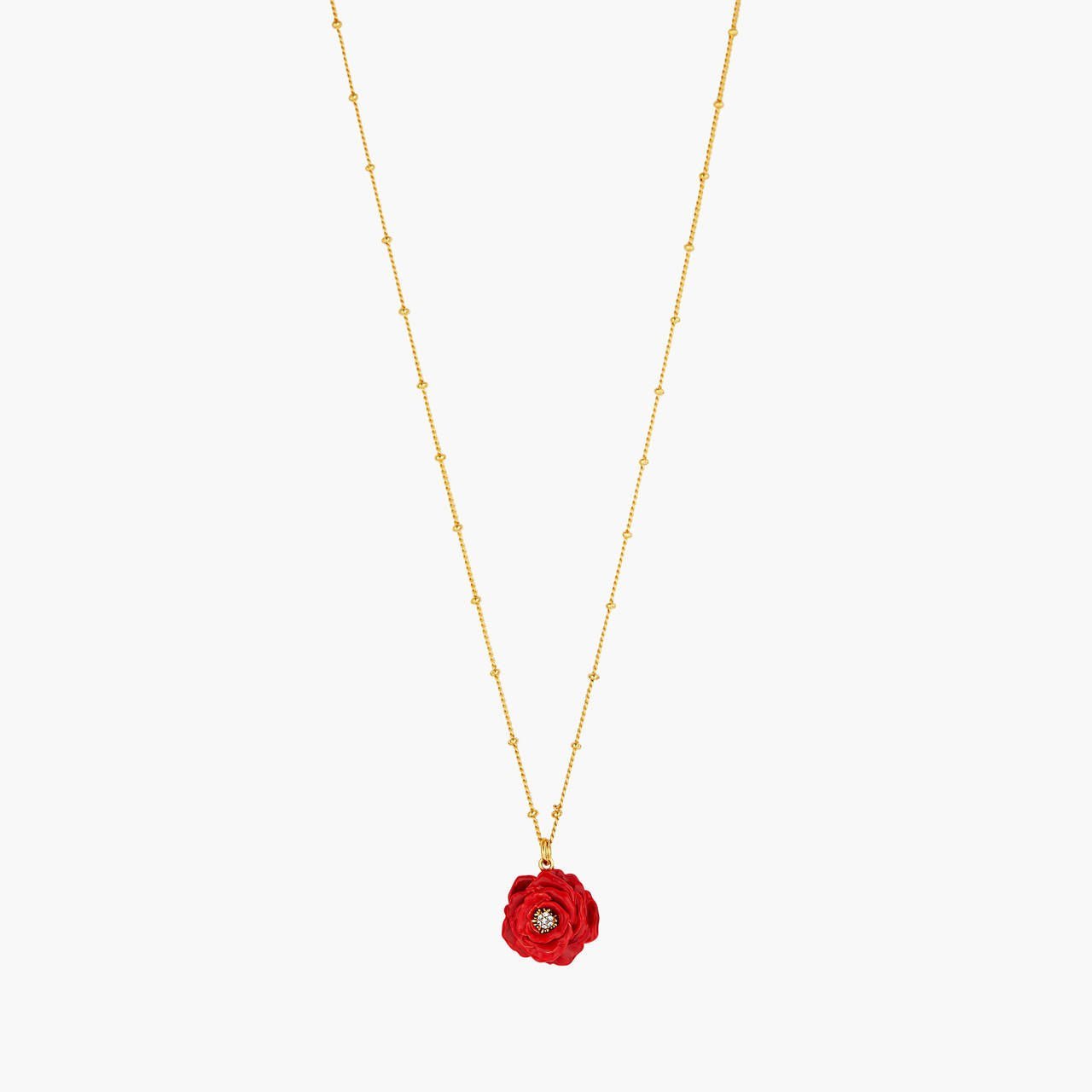 Red Rose Pendant Necklace | AOLF3021 - Les Nereides