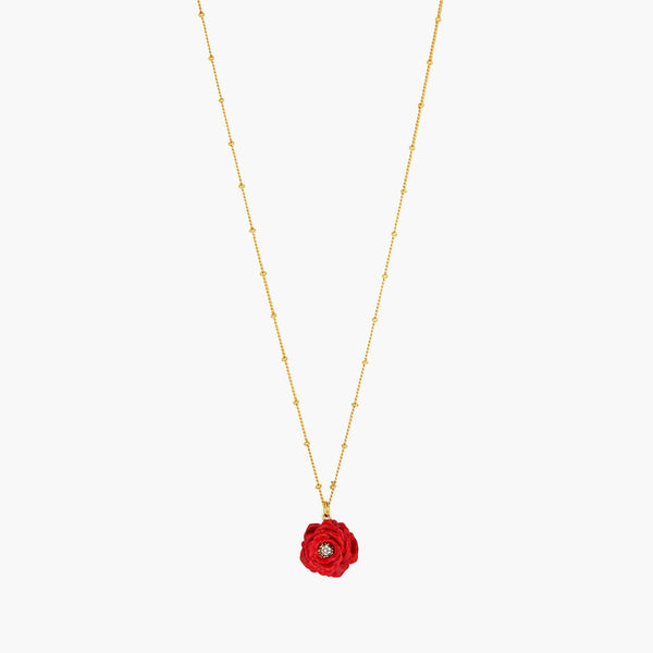 Red Rose Pendant Necklace | AOLF3021 - Les Nereides