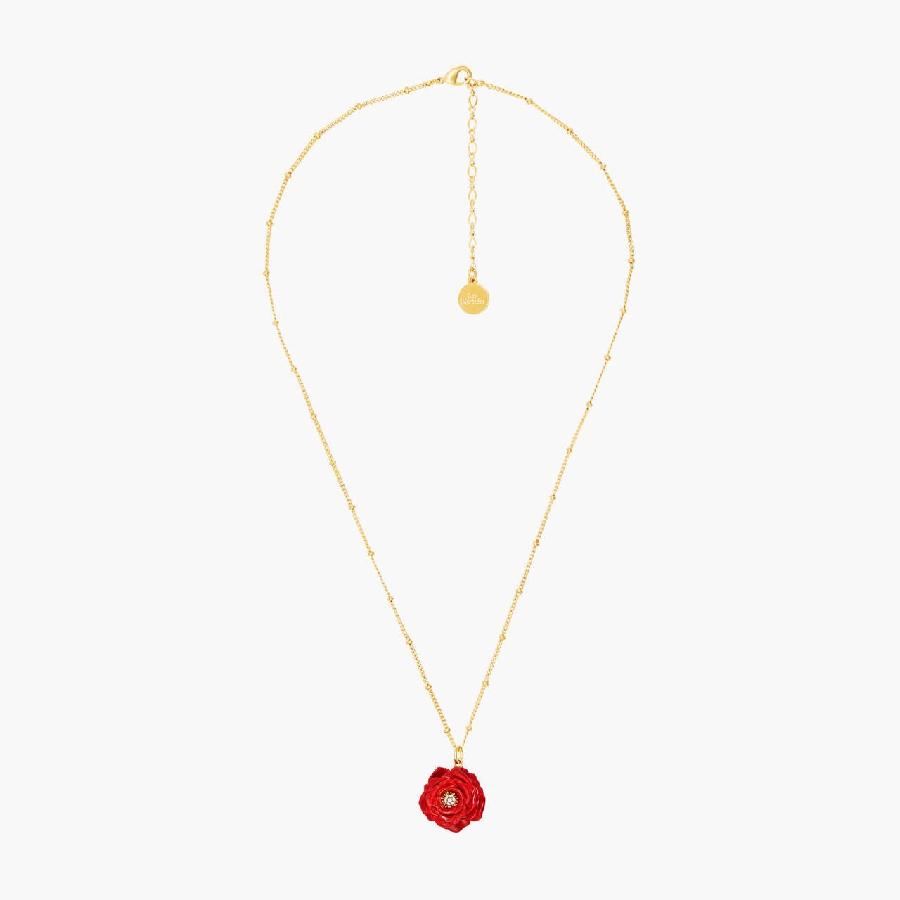 Red Rose Pendant Necklace | AOLF3021 - Les Nereides