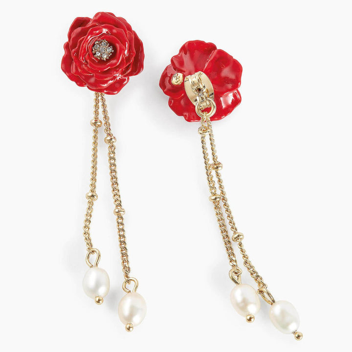 Red Rose Post Earrings | AOLF1021 - Les Nereides