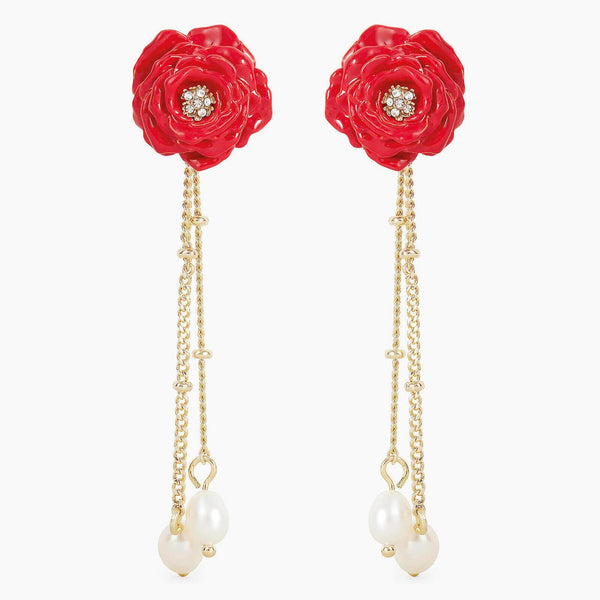 Red Rose Post Earrings | AOLF1021 - Les Nereides