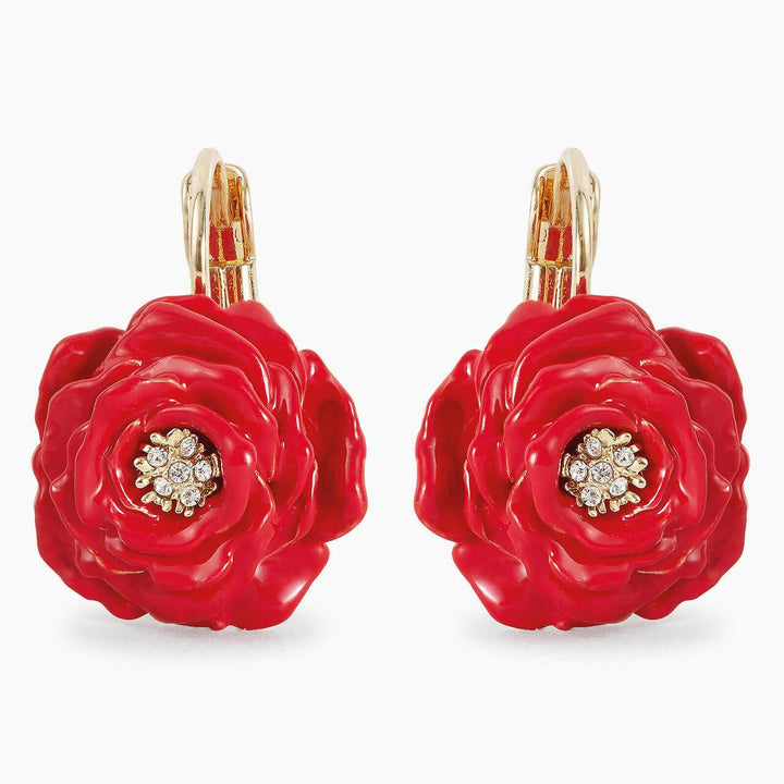 Red Rose Sleeper Earrings | AOLF1121 - Les Nereides