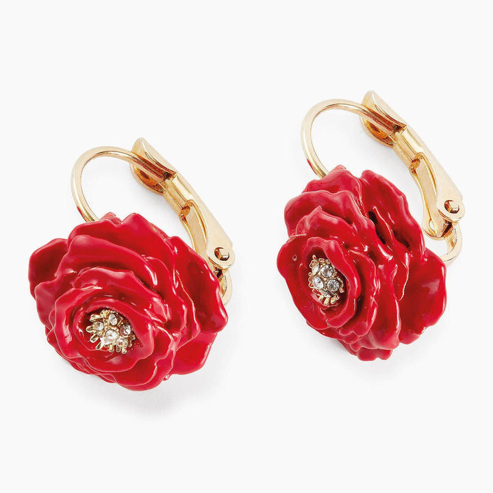Red Rose Sleeper Earrings | AOLF1121 - Les Nereides