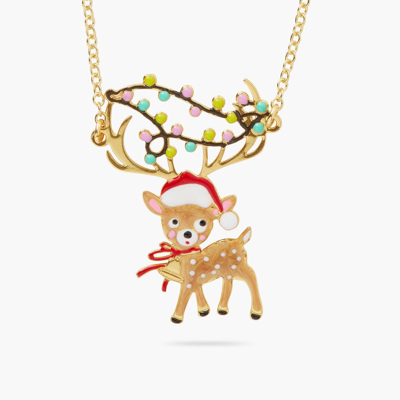 Reindeer and fairy light pendant necklace | AQSP3101 - Les Nereides