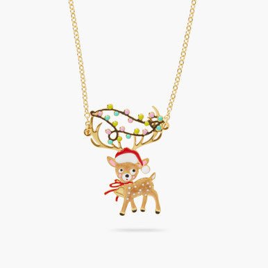 Reindeer and fairy light pendant necklace | AQSP3101 - Les Nereides