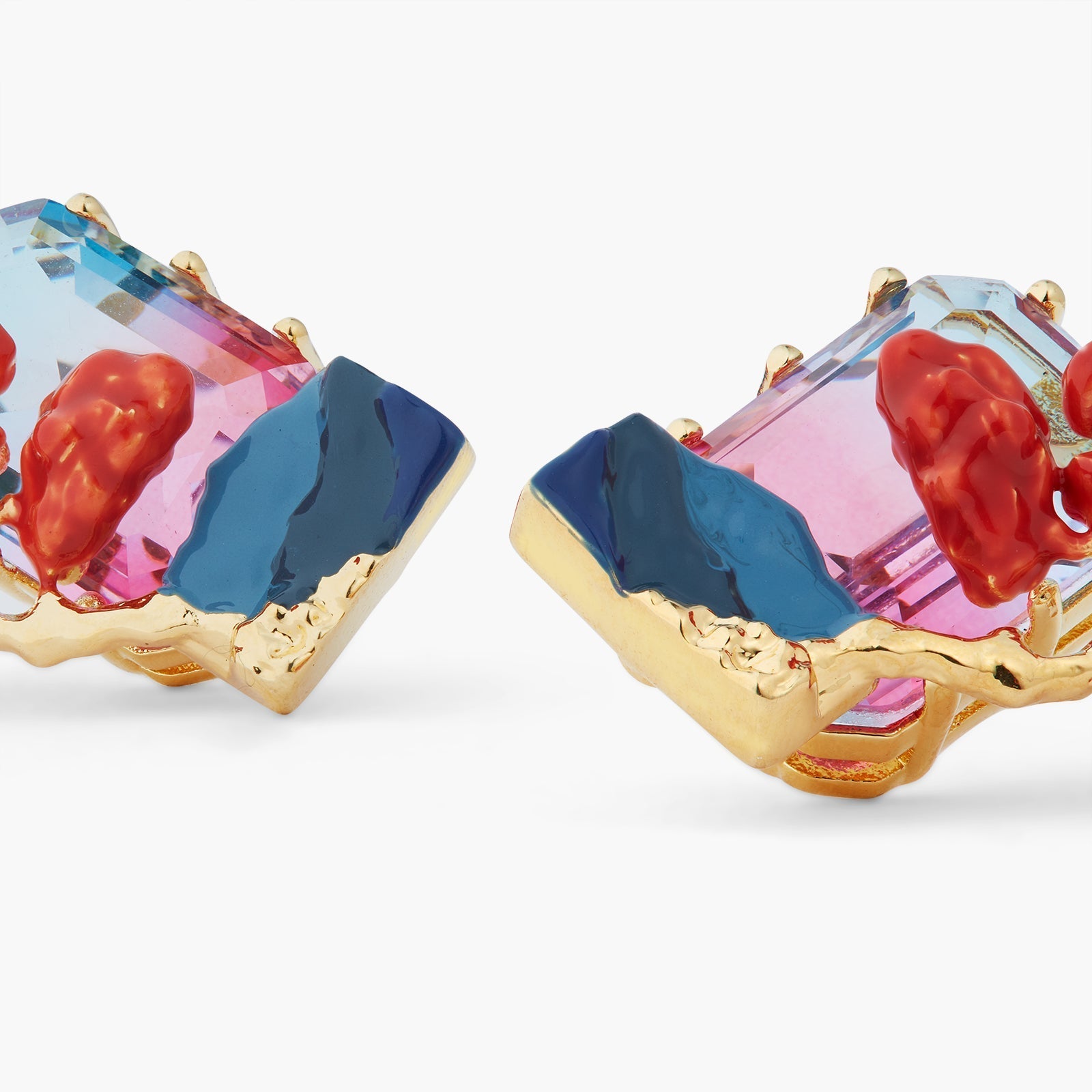 Rising Sun And Maple Tree Sleeper Earrings | ASLE1131 - Les Nereides