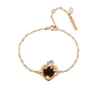 Roches Singulieres Diamond-Shaped Black Crystal Stone With Freshwater Pearls Bracelet | AERO2041 - Les Nereides